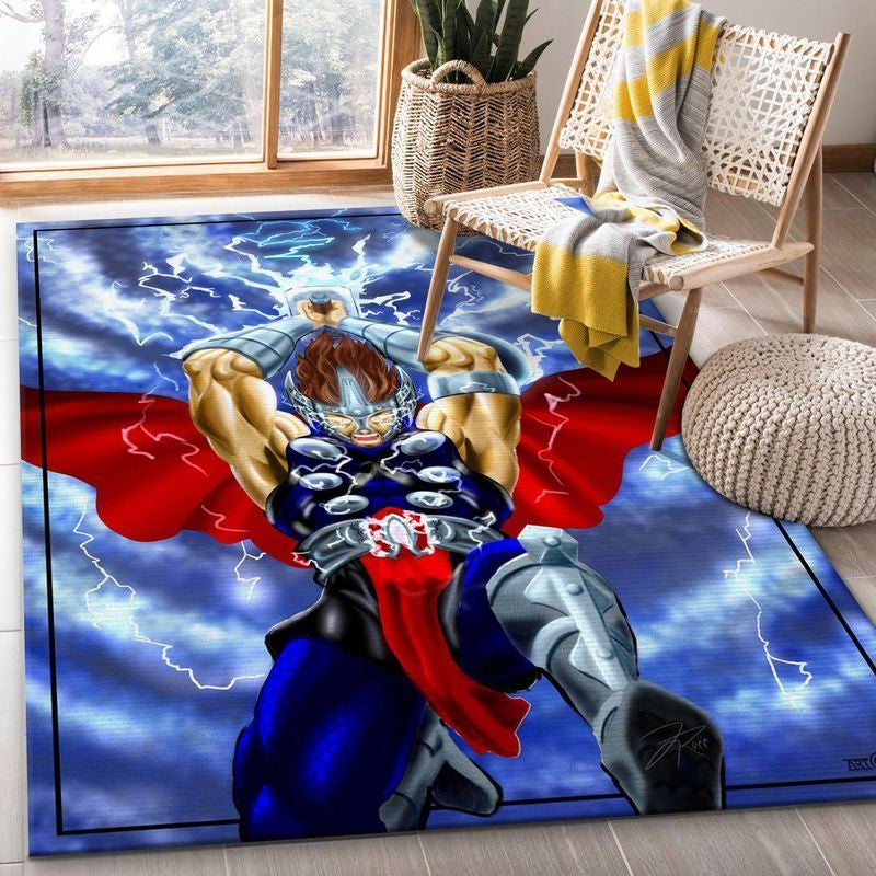 Thor Lightning Strike Teppich, Teppiche - Outdoor Teppich, Teppich Wohnzimmer, Küchenteppich, Kinderzimmer, Modern