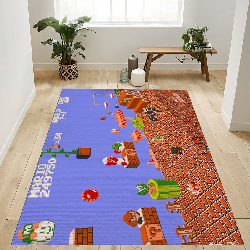 Super Mario 113 Teppich, Teppiche - Outdoor Teppich, Teppich Wohnzimmer, Küchenteppich, Kinderzimmer, Modern