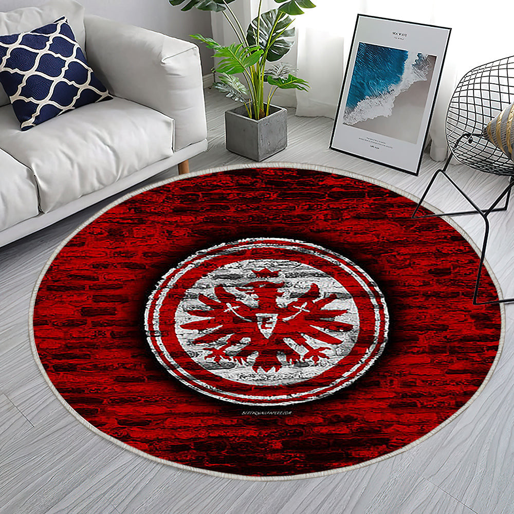 Eintracht Fc Teppich Rund, Teppiche - Rote Backsteinmauer Outdoor Teppich Rund, Deutscher Fußballverein Teppich Wohnzimmer, Carpet, Rug