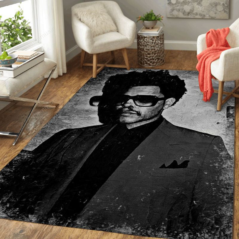 Theweeknd Music Monochrome Art1002 Teppich, Teppiche - Outdoor Teppich, Teppich Wohnzimmer, Küchenteppich, Kinderzimmer, Modern