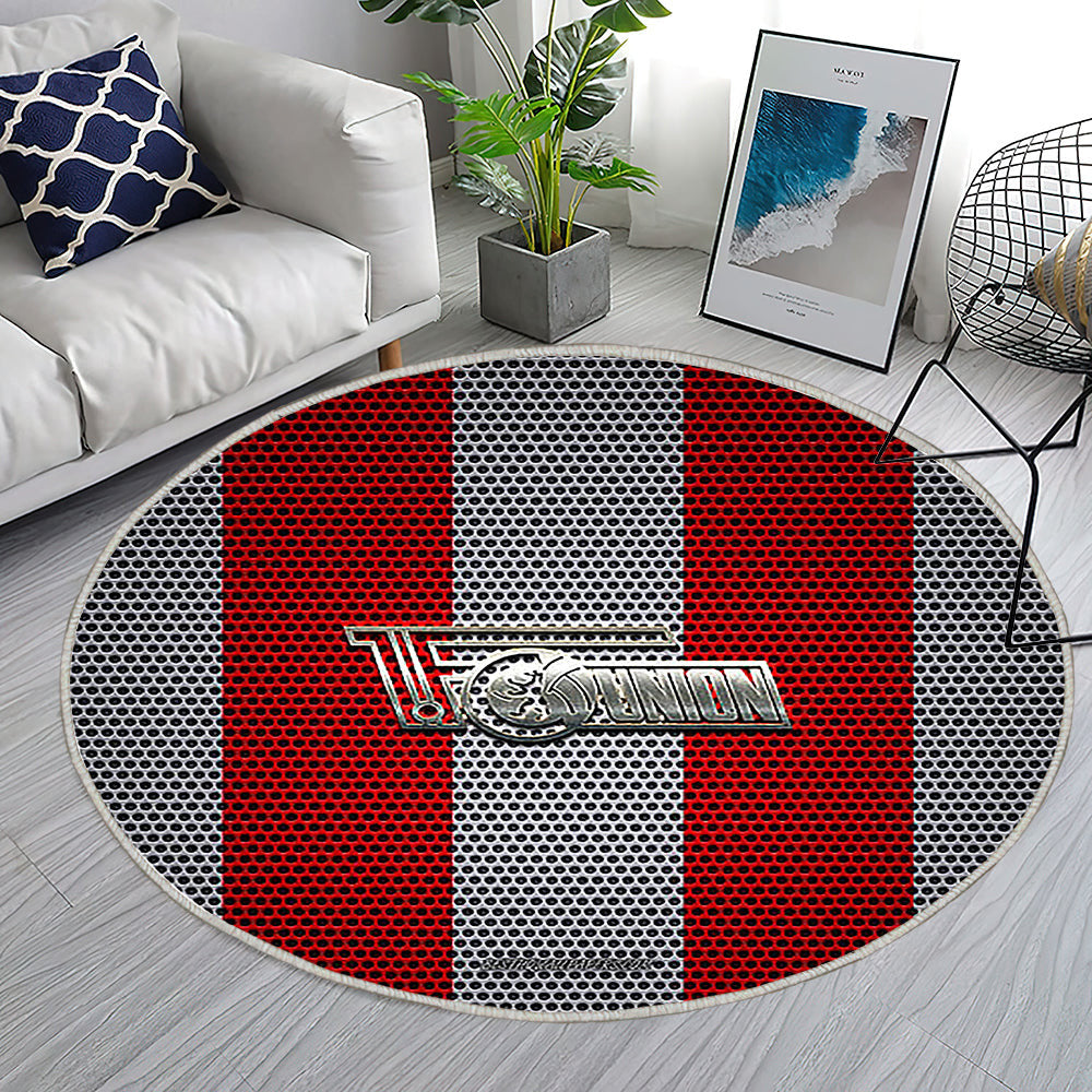 Fc Union Berlin Teppich Rund, Teppiche - Englischer Fußballverein Outdoor Teppich Rund, Metall Emblem Teppich Wohnzimmer, Carpet, Rug