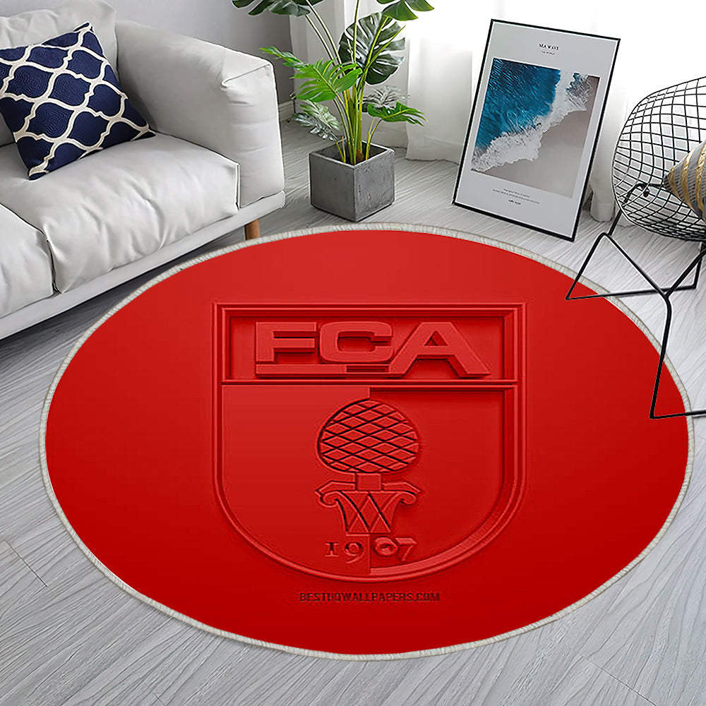 Fcaugsburg Teppich Rund, Teppiche - Outdoor Teppich Rund, Rot Teppich Wohnzimmer, Carpet, Rug