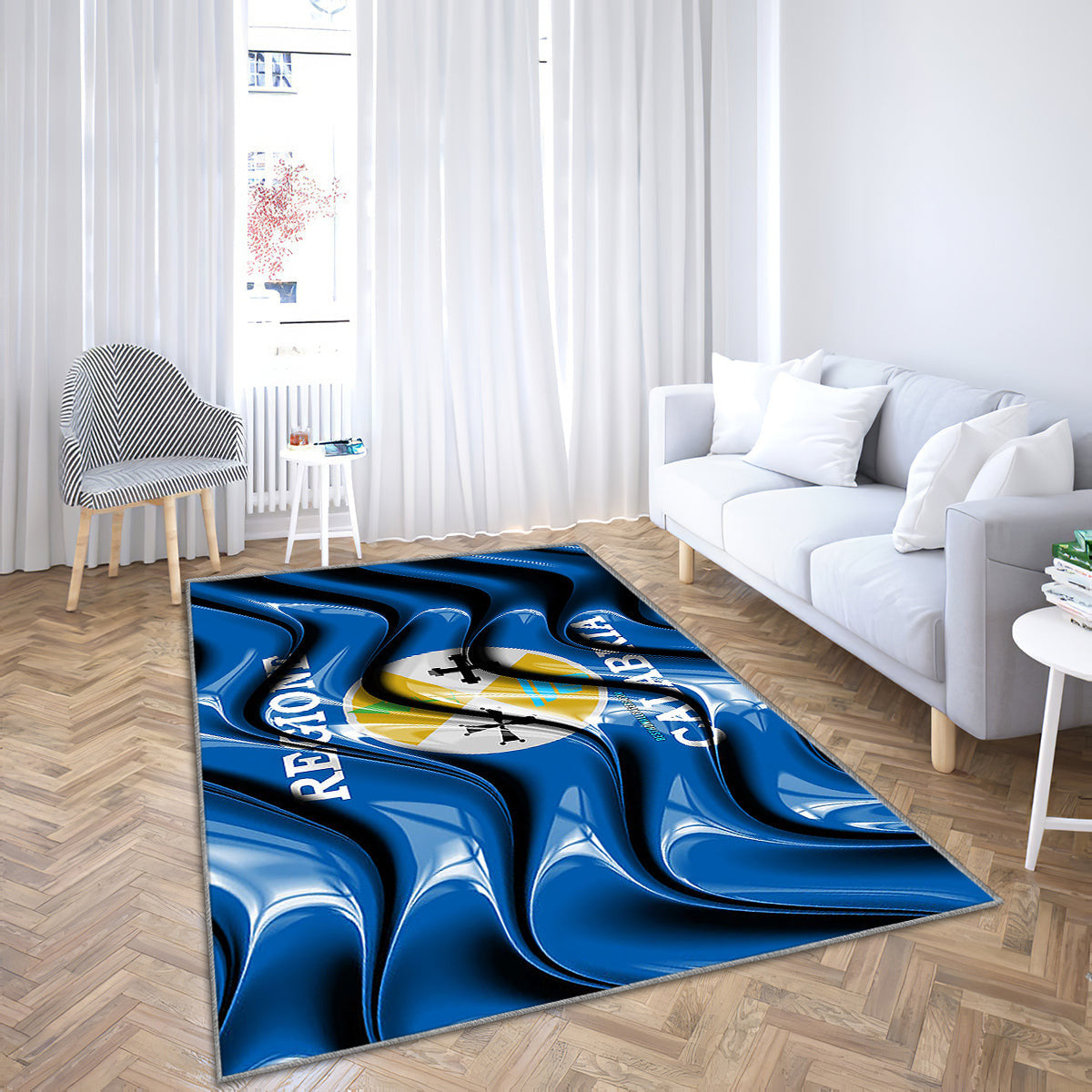 Kalabrien Flagge Regionen Italiens Teppich, Teppiche - Verwaltungsbezirke Outdoor-Teppich, Wohnzimmerteppich, Küchenteppich, Kinderzimmer, Modern