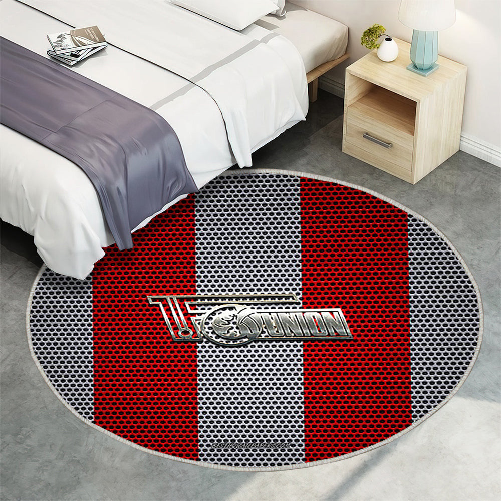 Fc Union Berlin Teppich Rund, Teppiche - Englischer Fußballverein Outdoor Teppich Rund, Metall Emblem Teppich Wohnzimmer, Carpet, Rug