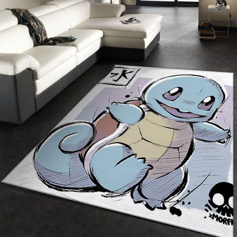 Squirtle Pokemon Teppich, Teppiche - Outdoor Teppich, Teppich Wohnzimmer, Küchenteppich, Kinderzimmer, Modern