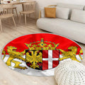 Flagge Von Neuss Seideneffekt Teppich Rund, Teppiche - Rot Weiße Seidenflagge Outdoor Teppich Rund, Wappen Teppich Wohnzimmer, Carpet, Rug