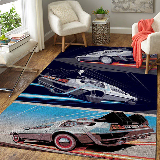 Back To The Future Delorean Car S Film teppich, teppiche - outdoor teppich, teppich wohnzimmer, Küchenteppich, kinderzimmer, modern