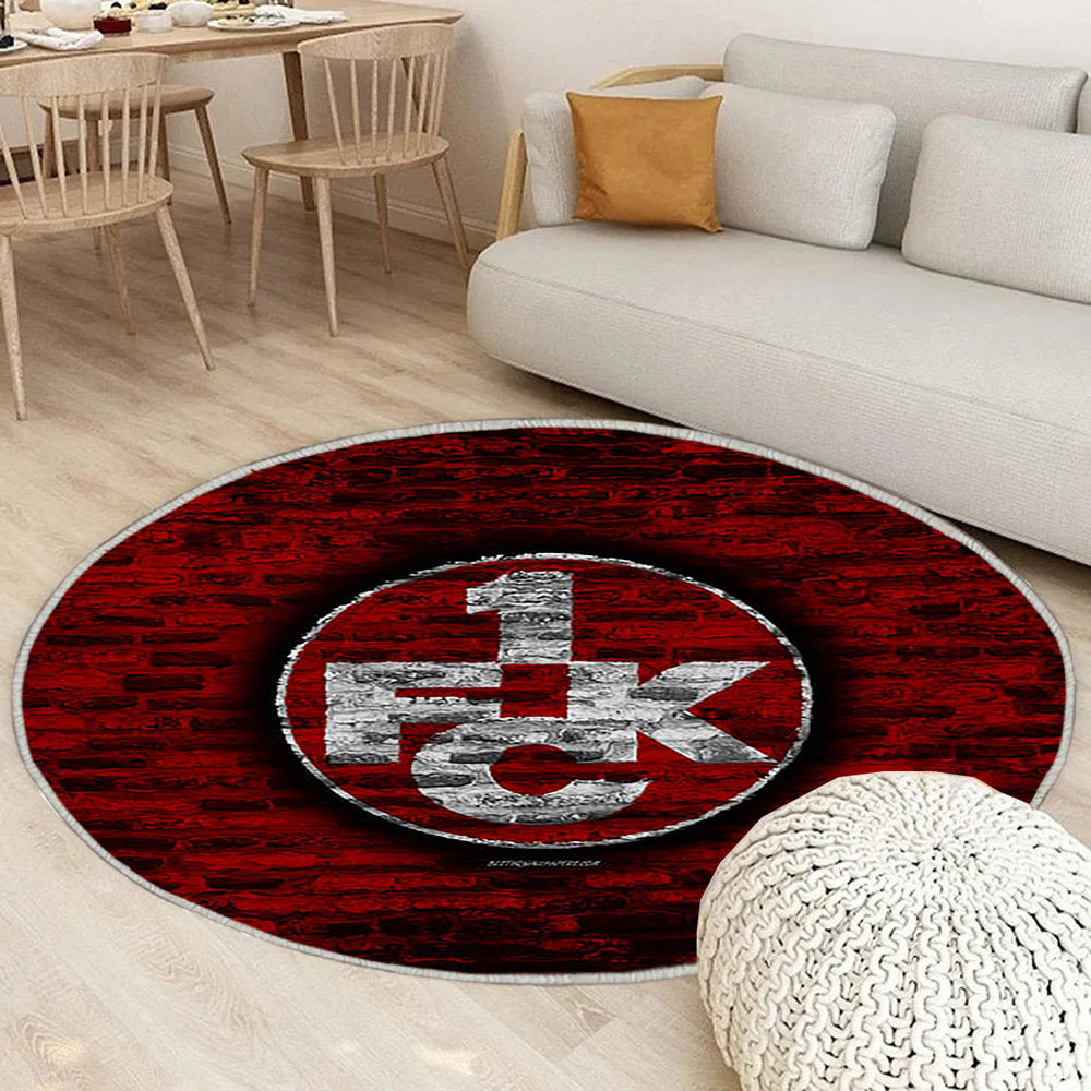 Fc Kaiserslautern Teppich Rund, Teppiche - Rote Backsteinmauer Outdoor Teppich Rund, Fußball Teppich Wohnzimmer, Carpet, Rug