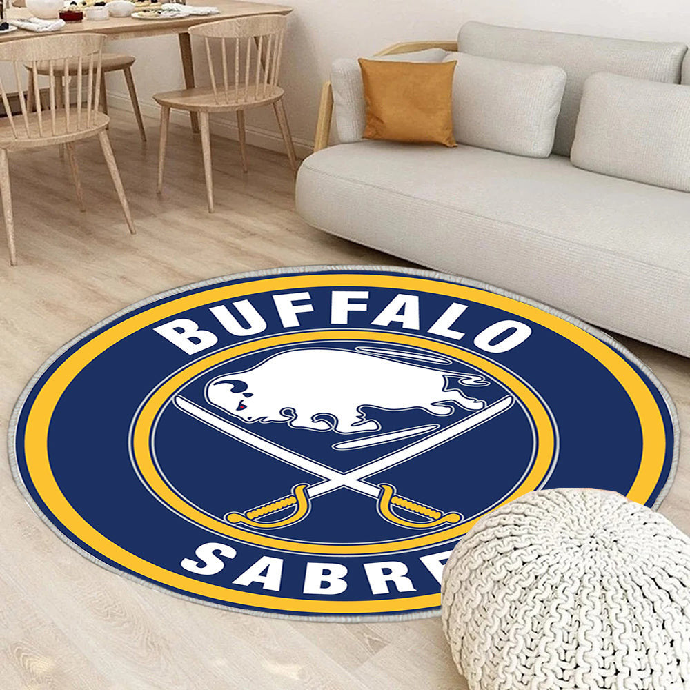 Buffalo Sabres Kreis Logo Teppich Rund, Teppiche - Outdoor Teppich Rund, Teppich Wohnzimmer, Carpet, Rug