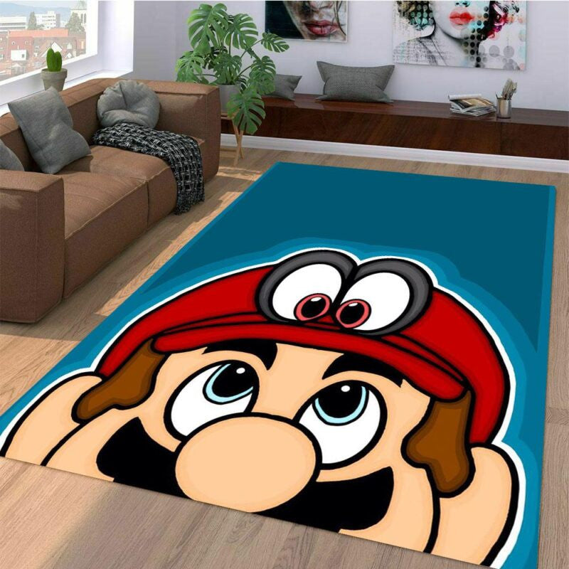 Super Mario Nahaufnahme Teppich, Teppiche - Outdoor Teppich, Teppich Wohnzimmer, Küchenteppich, Kinderzimmer, Modern