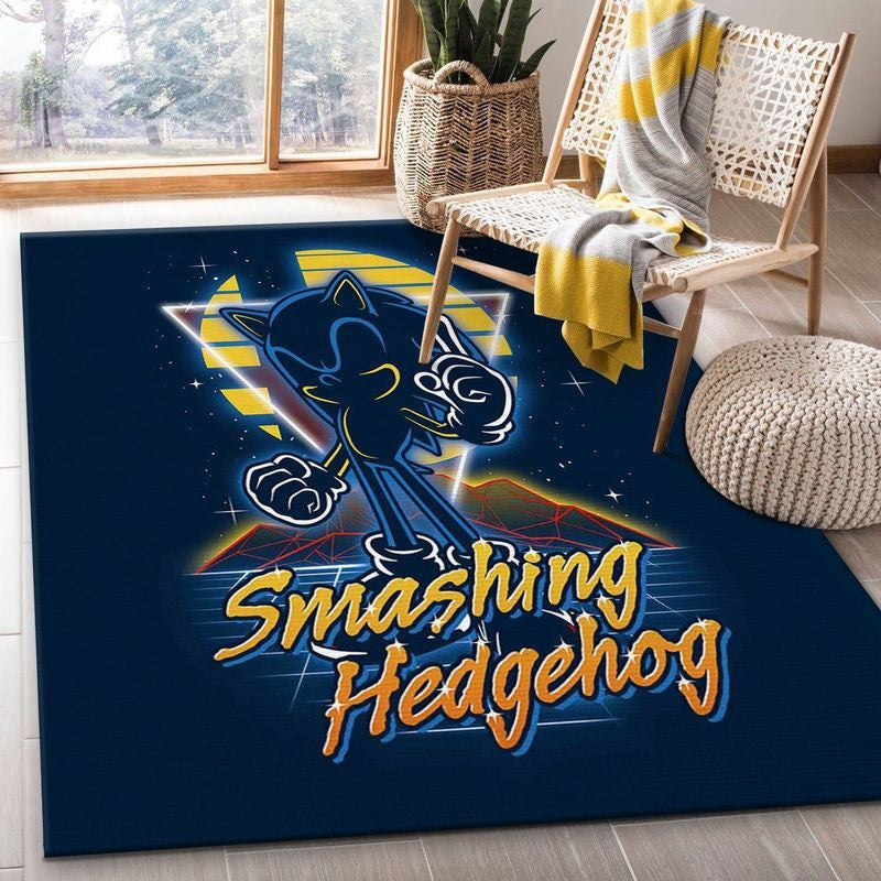 Sonic Retro Smashing The Hedgehog Teppich, Teppiche - Outdoor Teppich, Teppich Wohnzimmer, Küchenteppich, Kinderzimmer, Modern