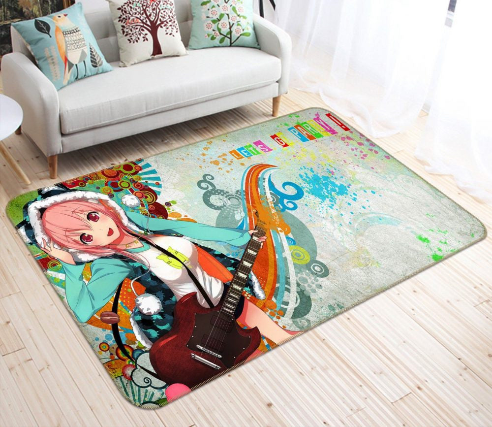 Super Sonico Anime 3 Teppich, Teppiche - Outdoor Teppich, Teppich Wohnzimmer, Küchenteppich, Kinderzimmer, Modern
