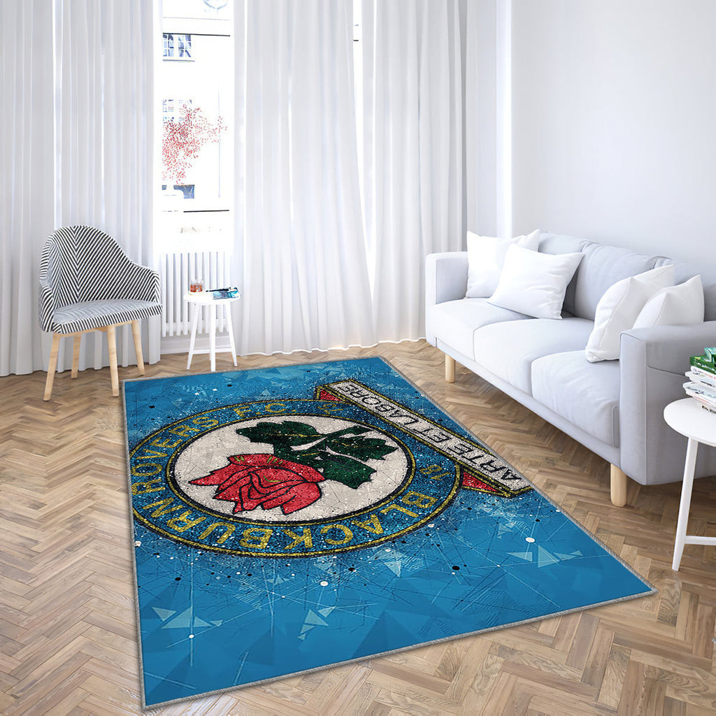 Blackburn Rovers Fc Geometric Art Teppich, Teppiche - Emblem Outdoor Teppich, Teppich Wohnzimmer, Küchenteppich, Kinderzimmer, Modern