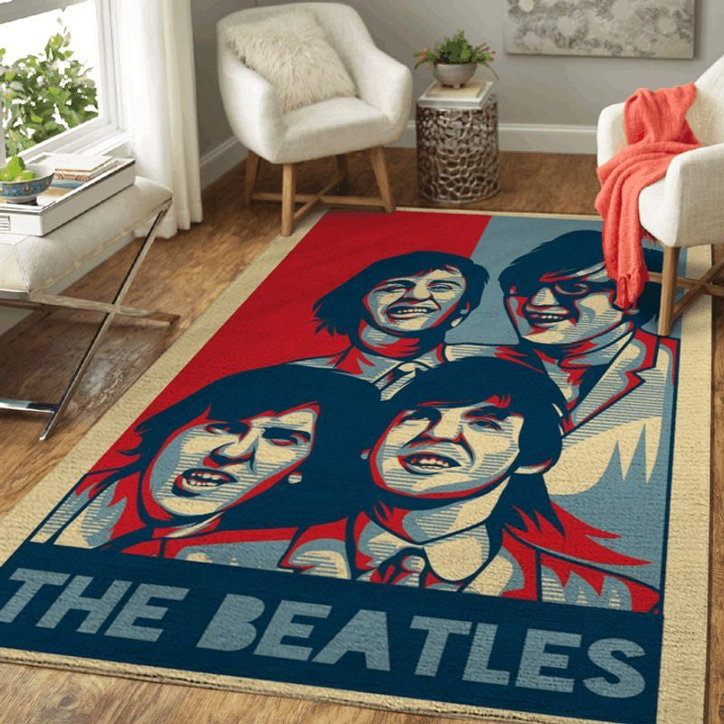 The Beatles Band Members Vintage Painting Teppich, Teppiche - Outdoor Teppich, Teppich Wohnzimmer, Küchenteppich, Kinderzimmer, Modern