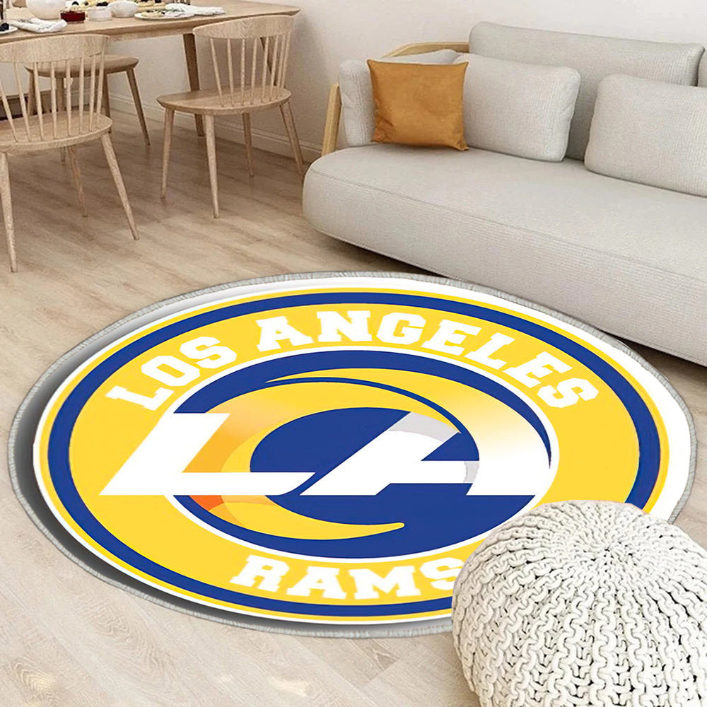 Los Angeles Rams LA Kreis Logo Teppich Rund, Teppiche - Outdoor Teppich Rund, Teppich Wohnzimmer, Carpet, Rug
