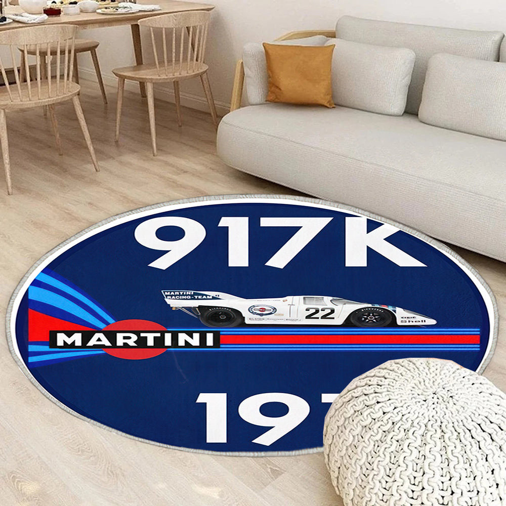 Martini Racing Porsche Teppich Rund, Teppiche - Outdoor Teppich Rund, Teppich Wohnzimmer, Carpet, Rug