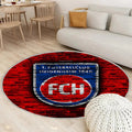 Heidenheim Fc Teppich Rund, Teppiche - Rote Backsteinmauer Outdoor Teppich Rund, Fußball Teppich Wohnzimmer, Carpet, Rug