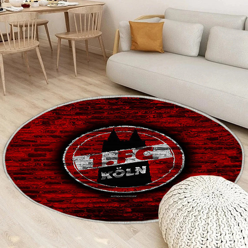 Köln Fc Teppich Rund, Teppiche - Rotes Metall Outdoor Teppich Rund, Bundesliga 2 Teppich Wohnzimmer, Carpet, Rug