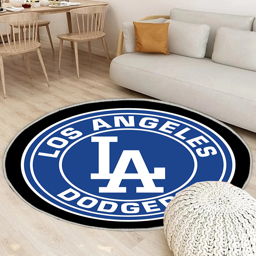 Los Angeles Dodgers Circle Logo Teppich Rund, Teppiche - Outdoor Teppich Rund, Teppich Wohnzimmer, Carpet, Rug