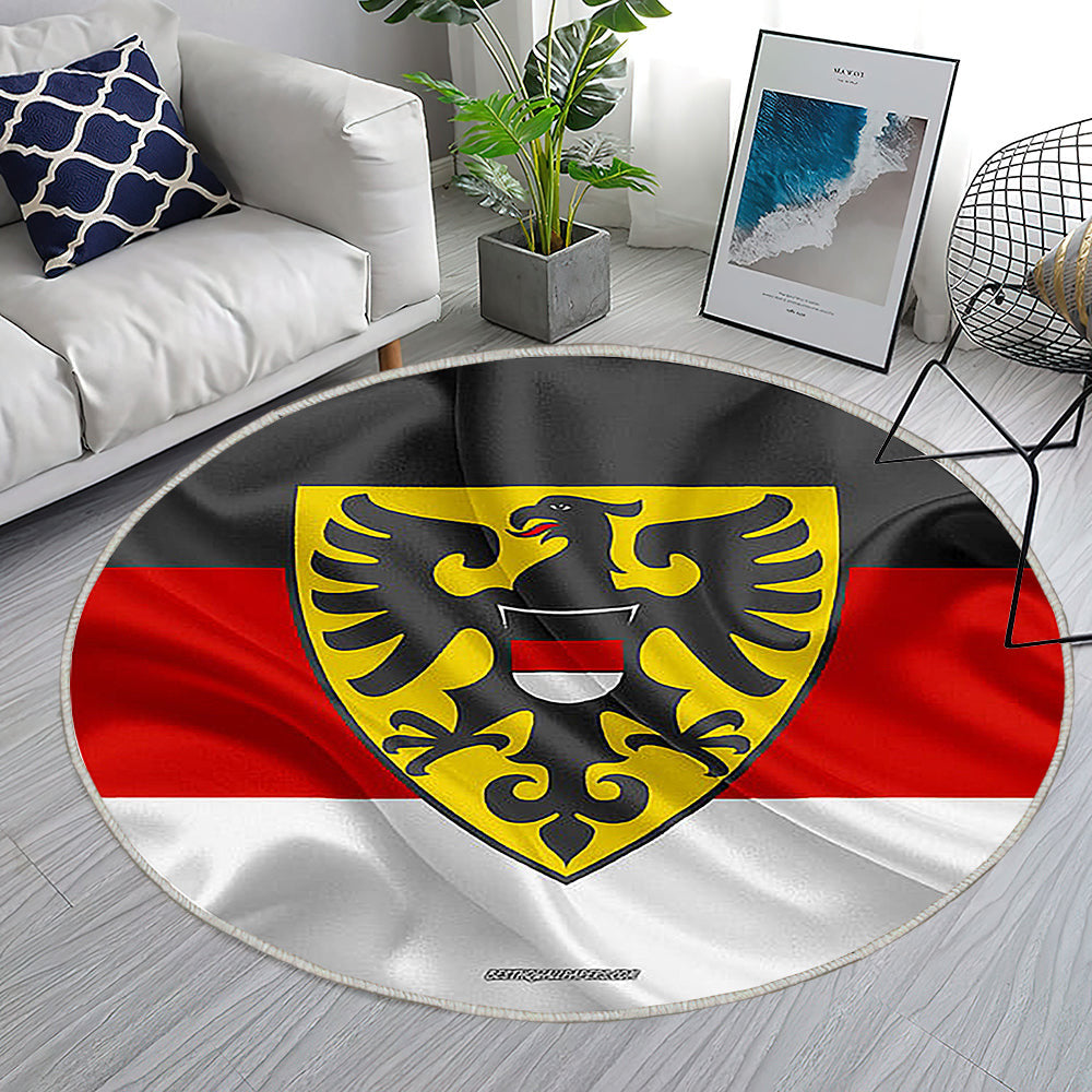 Reutlinger Fahne Seideneffekt Teppich Rund, Teppiche - Seidenfahne Outdoor Teppich Rund, Deutsche Stadt Teppich Wohnzimmer, Carpet, Rug