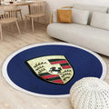 Porsche Logo auf Hintergründen blau, Stuttgart, Deutschland Teppich Rund, Teppiche - Outdoor Teppich Rund, Teppich Wohnzimmer, Carpet, Rug