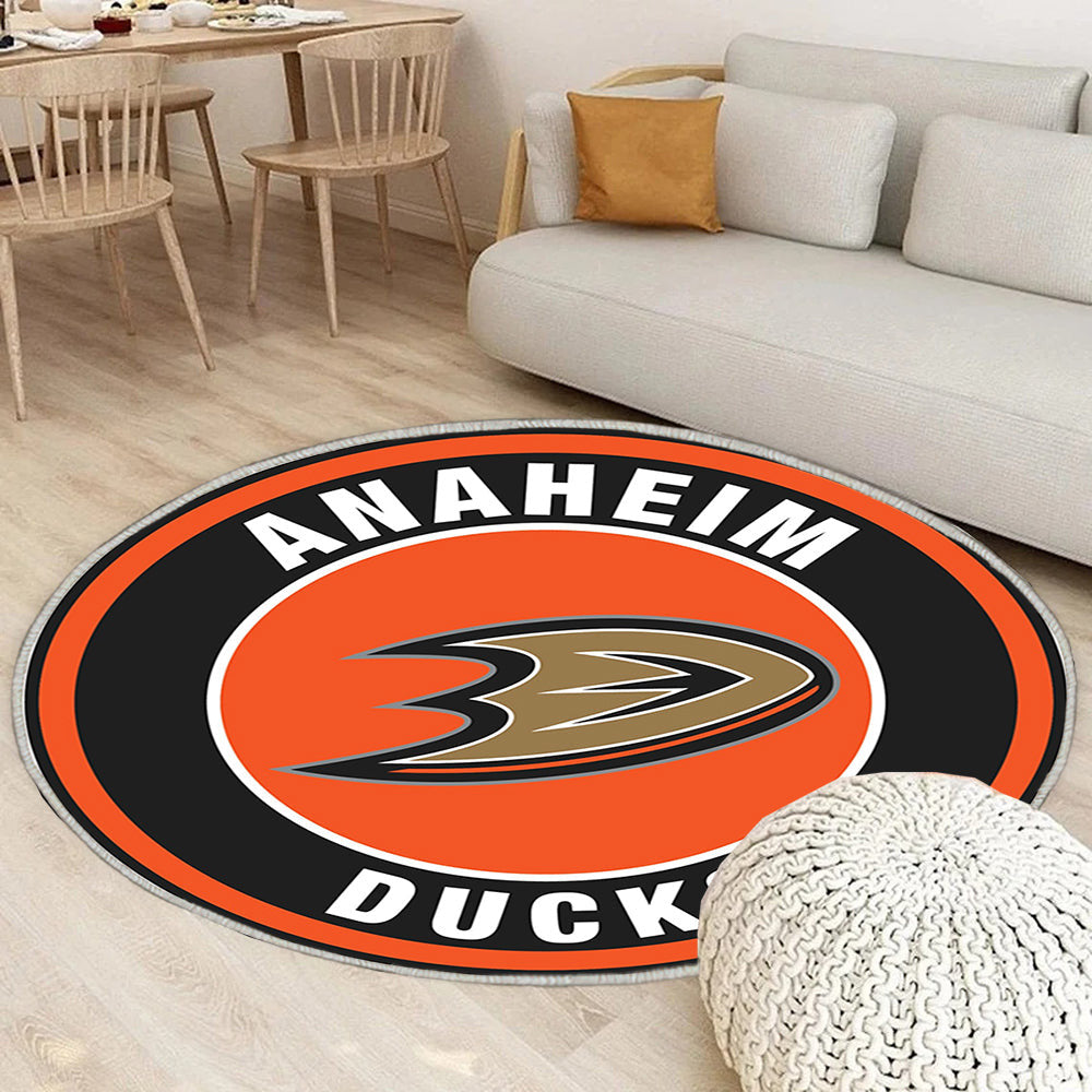 Anaheim Ducks Kreis Logo Teppich Rund, Teppiche - Outdoor Teppich Rund, Teppich Wohnzimmer, Carpet, Rug
