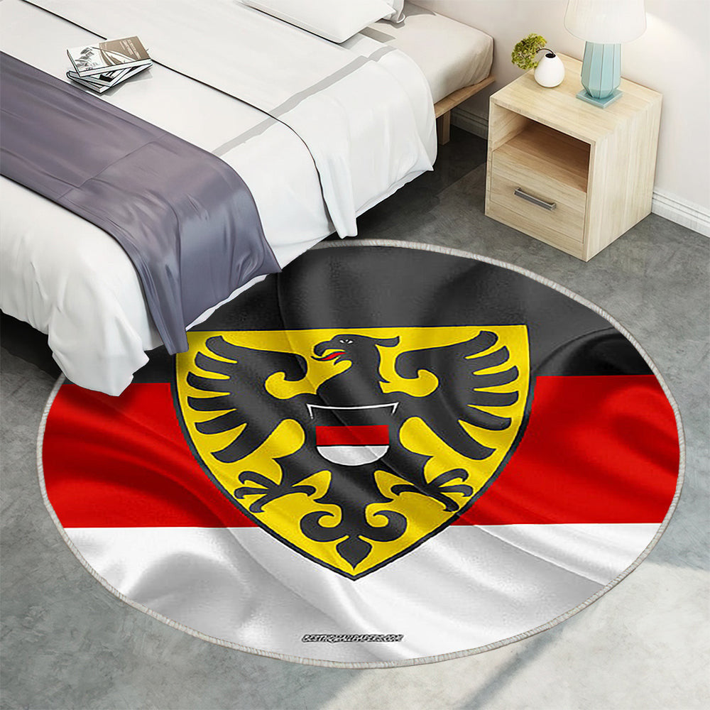 Reutlinger Fahne Seideneffekt Teppich Rund, Teppiche - Seidenfahne Outdoor Teppich Rund, Deutsche Stadt Teppich Wohnzimmer, Carpet, Rug