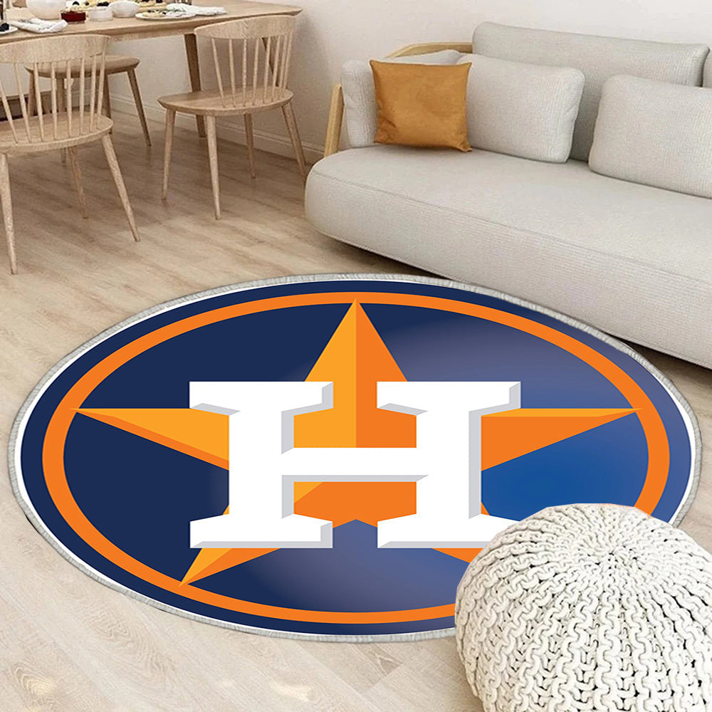 Houston Astros Circle Star Logo Teppich Rund, Teppiche - Outdoor Teppich Rund, Teppich Wohnzimmer, Carpet, Rug