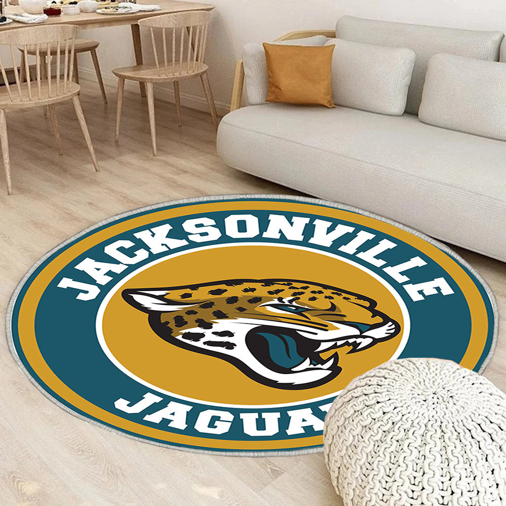 Kreis Logo der Jacksonville Jaguars Teppich Rund, Teppiche - Outdoor Teppich Rund, Teppich Wohnzimmer, Carpet, Rug