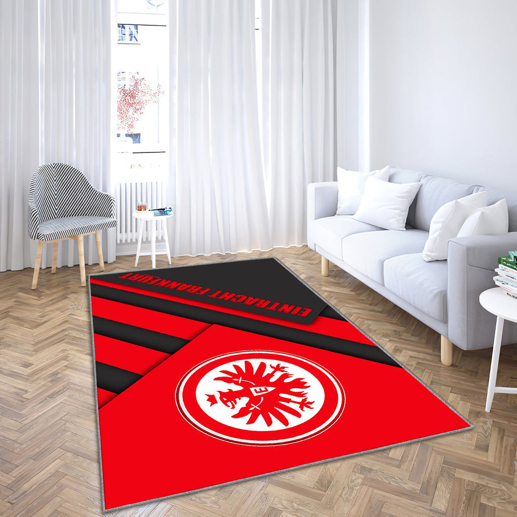 Eintracht Frankfurt Fc Material Design Teppich, Teppiche - Schwarze Und Rote Abstraktion Outdoor Teppich, Teppich Wohnzimmer, Küchenteppich, Kinderzimmer, Modern
