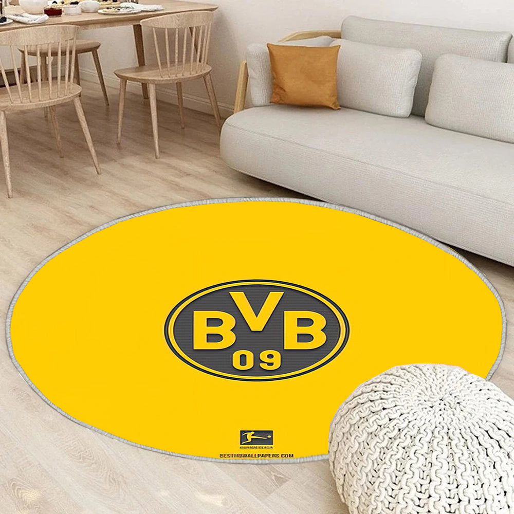 Borussia Dortmund Teppich Rund, Teppiche - Gelb Outdoor Teppich Rund, Deutsche Fußballmannschaft Teppich Wohnzimmer, Carpet, Rug