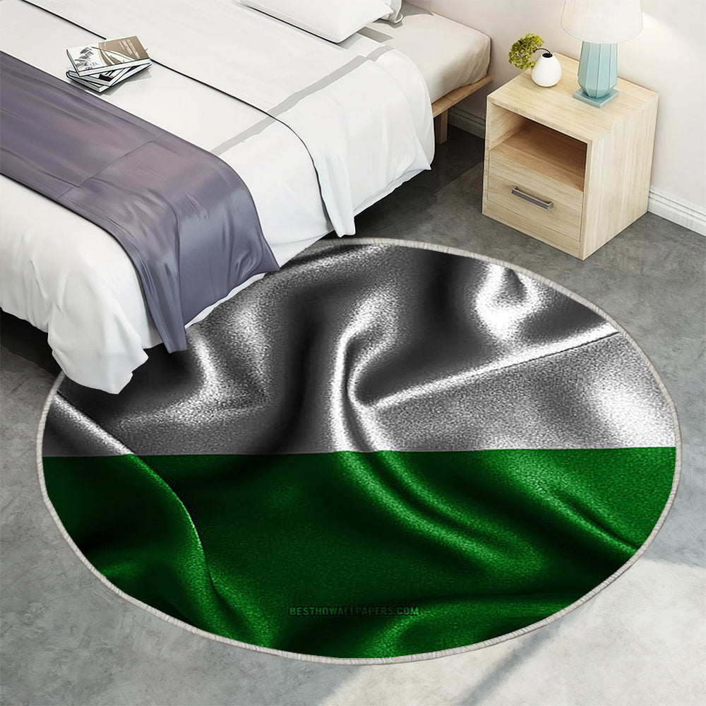 Sachsen Flagge Seidenwellenfahnen Teppich Rund, Teppiche - Deutsche Staaten Outdoor Teppich Rund, Flagge Von Sachsen Teppich Wohnzimmer, Carpet, Rug