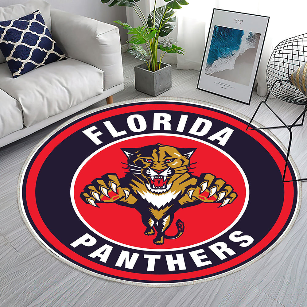 Florida Panthers Kreis Logo Teppich Rund, Teppiche - Outdoor Teppich Rund, Teppich Wohnzimmer, Carpet, Rug