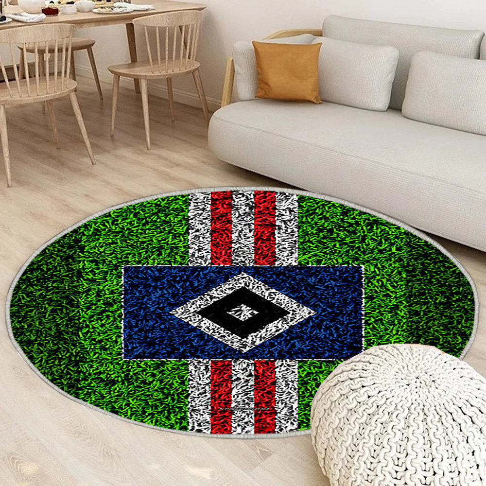 Hamburger Sv Deutscher Fußballverein Teppich Rund, Teppiche - Fußballrasen Outdoor Teppich Rund, Teppich Wohnzimmer, Carpet, Rug