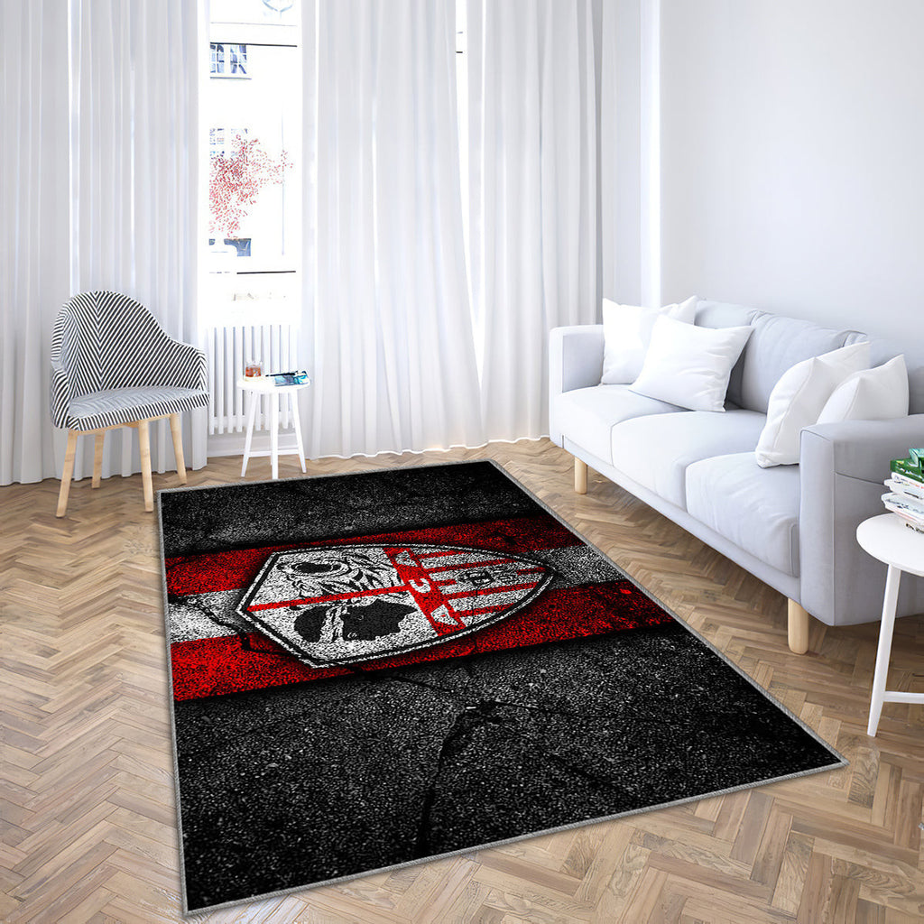 Ajaccio Fc Teppich, Teppiche - Schwarzer Stein Outdoor Teppich, Teppich Wohnzimmer, Küchenteppich, Kinderzimmer, Modern