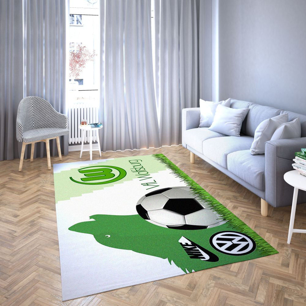 Wolfsburg LieblingsFußballverein 1 Teppich, Teppiche - Outdoor Teppich, Teppich Wohnzimmer, Küchenteppich, Kinderzimmer, Modern