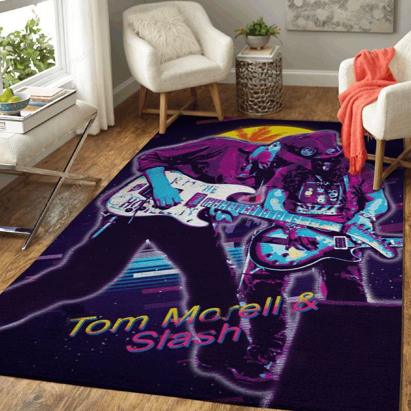 Tom Morell And Slash Artwork Music Synthwave 80S Art1001 Teppich, Teppiche - Outdoor Teppich, Teppich Wohnzimmer, Küchenteppich, Kinderzimmer, Modern