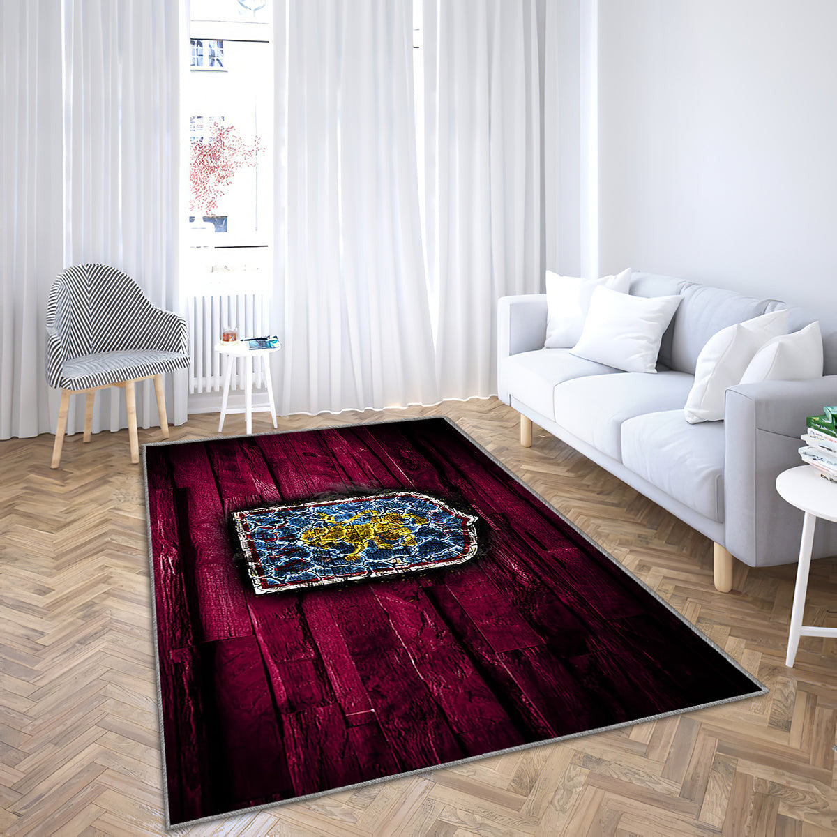 Aston Villa Fc Teppich, Teppiche - Lila Holz Outdoor Teppich, Teppich Wohnzimmer, Küchenteppich, Kinderzimmer, Modern