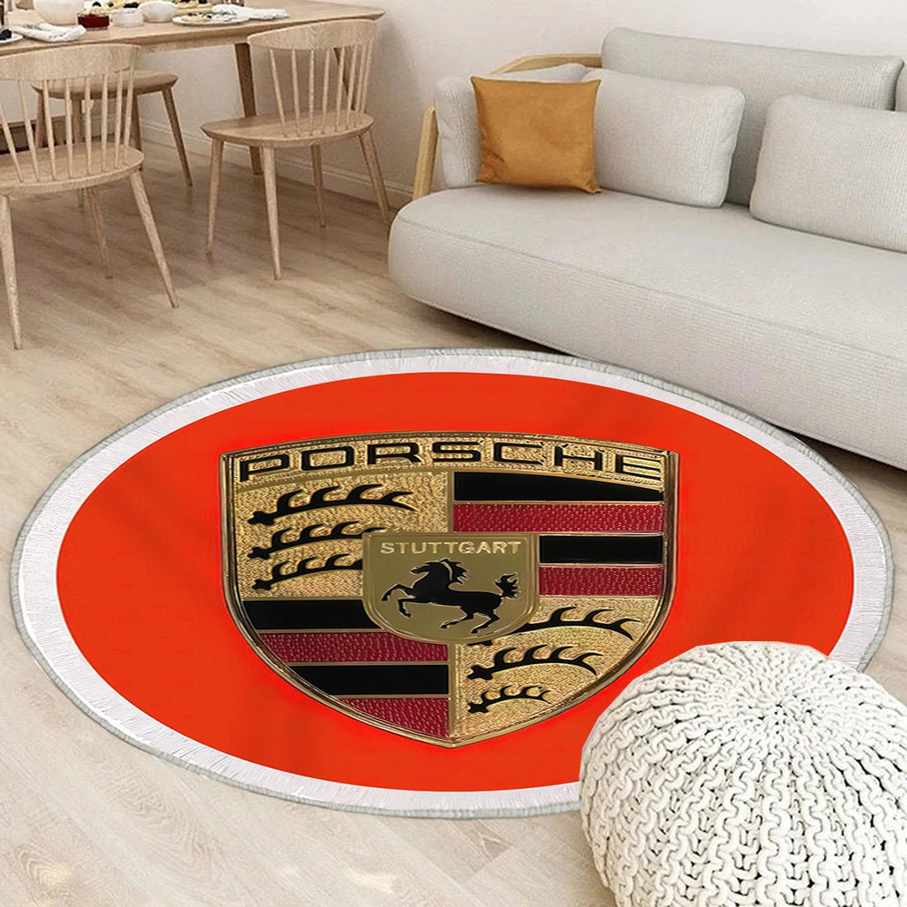 Porsche Rot Teppich Rund, Teppiche - Outdoor Teppich Rund, Teppich Wohnzimmer, Carpet, Rug