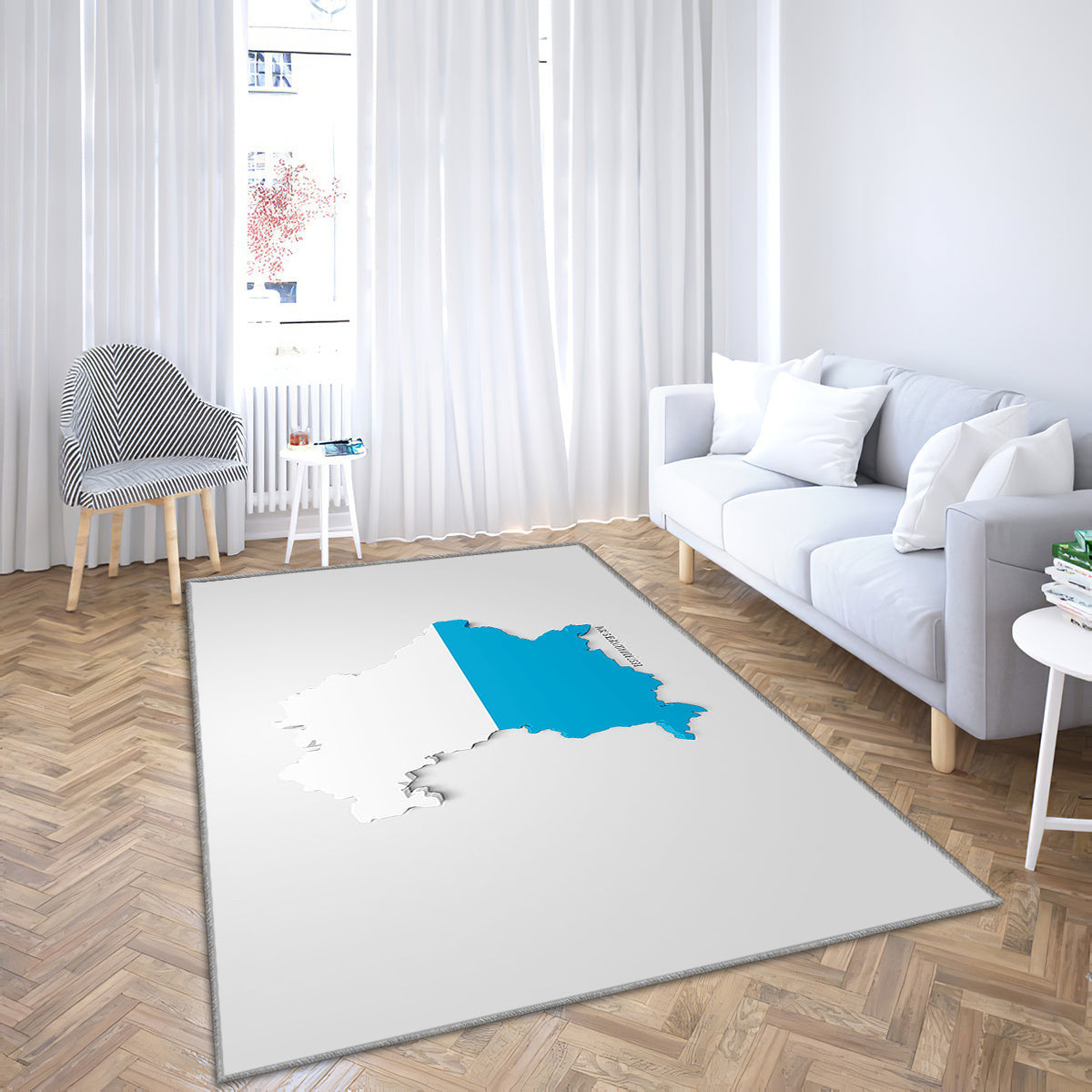 Bavaria Map Silhouette Teppich, Teppiche - 3D-Flagge Von Bayern Outdoor Teppich, Teppich Wohnzimmer, Küchenteppich, Kinderzimmer, Modern