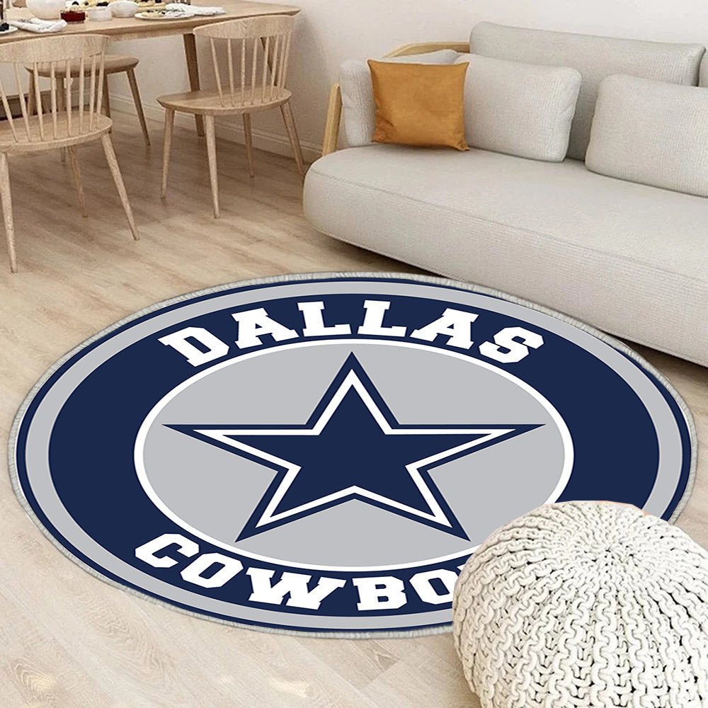 Dallas Cowboys Kreis Logo Teppich Rund, Teppiche - Outdoor Teppich Rund, Teppich Wohnzimmer, Carpet, Rug