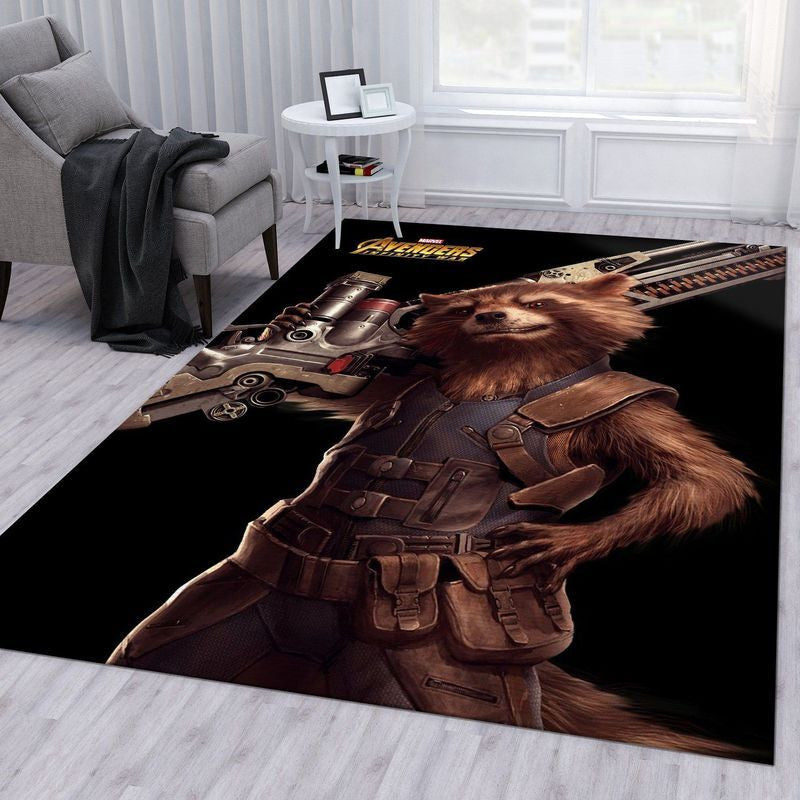 Rocket Racoon Marvel Mcu Avengers Infinity War Teppich, Teppiche - Outdoor Teppich, Teppich Wohnzimmer, Küchenteppich, Kinderzimmer, Modern