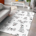 White 101 Dalmatians teppich, teppiche - outdoor teppich, teppich wohnzimmer, Küchenteppich, kinderzimmer, modern