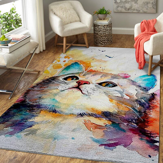 Bunte Neugier Katze teppich, teppiche - outdoor teppich, teppich wohnzimmer, Küchenteppich, kinderzimmer, modern