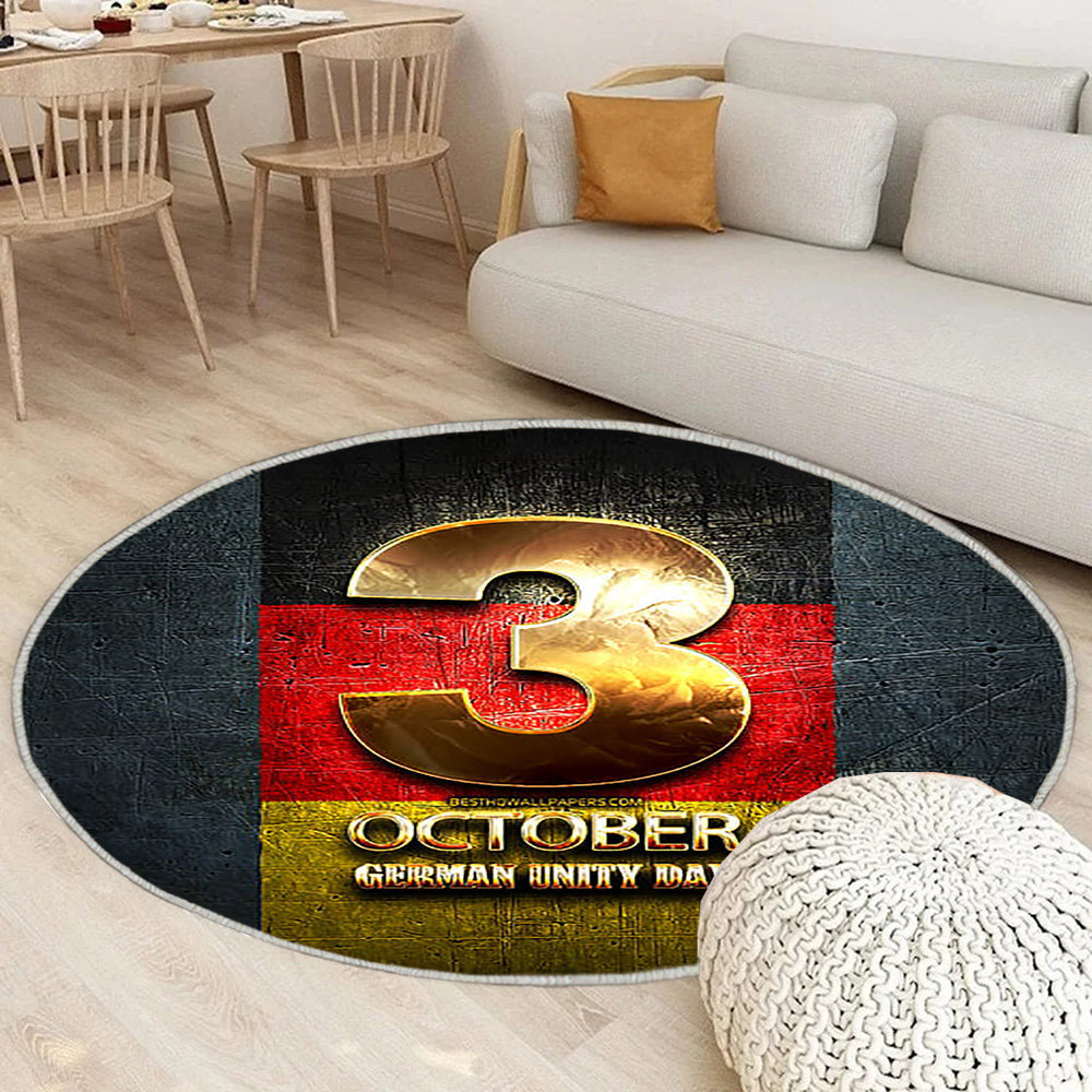 Tag Der Deutschen Einheit Teppich Rund, Teppiche - Goldene Zeichen Outdoor Teppich Rund, Teppich Wohnzimmer, Carpet, Rug