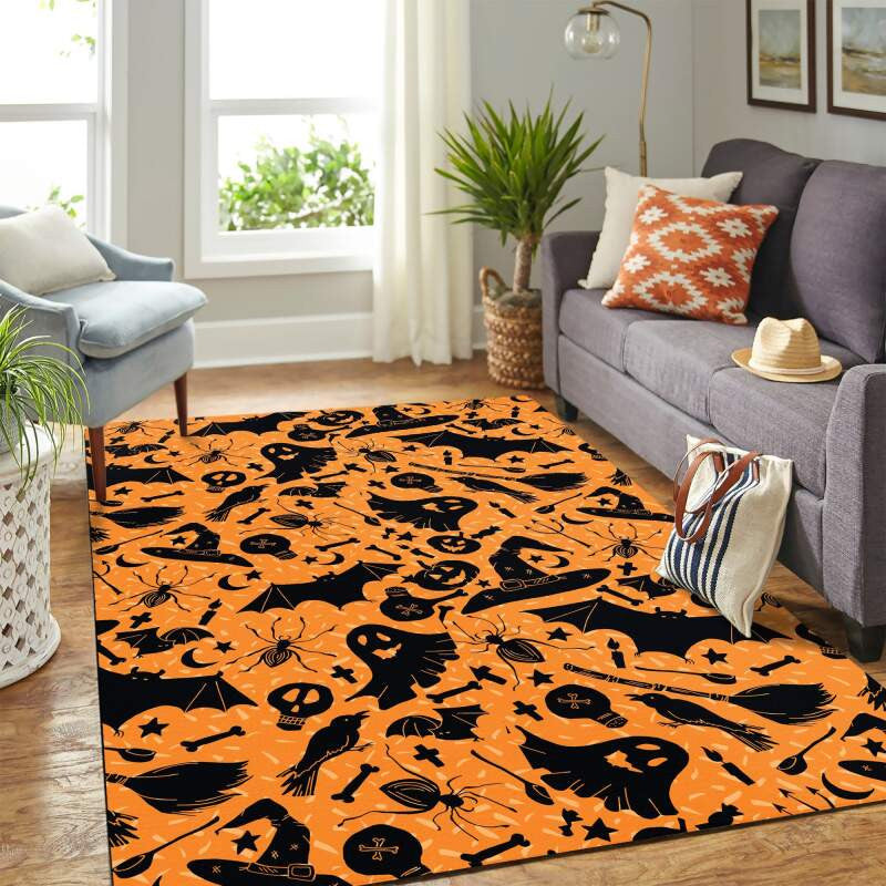 Halloween Orange Teppich, Teppiche - Outdoor Teppich, Teppich Wohnzimmer, Küchenteppich, Kinderzimmer, Modern