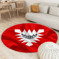 Flagge Kiel Seideneffekt Teppich Rund, Teppiche - Rote Seidenfahne Outdoor Teppich Rund, Wappen Teppich Wohnzimmer, Carpet, Rug