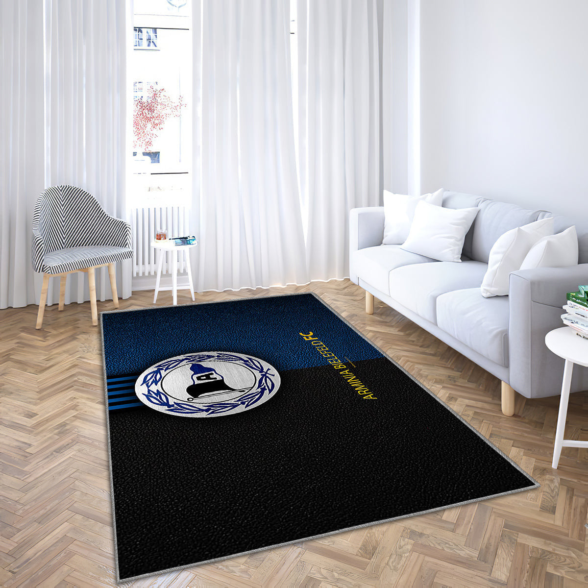 Dsc Arminia Bielefeld Fc Leather Texture Teppich, Teppiche - Deutscher Fußballverein Outdoor Teppich, Teppich Wohnzimmer, Küchenteppich, Kinderzimmer, Modern