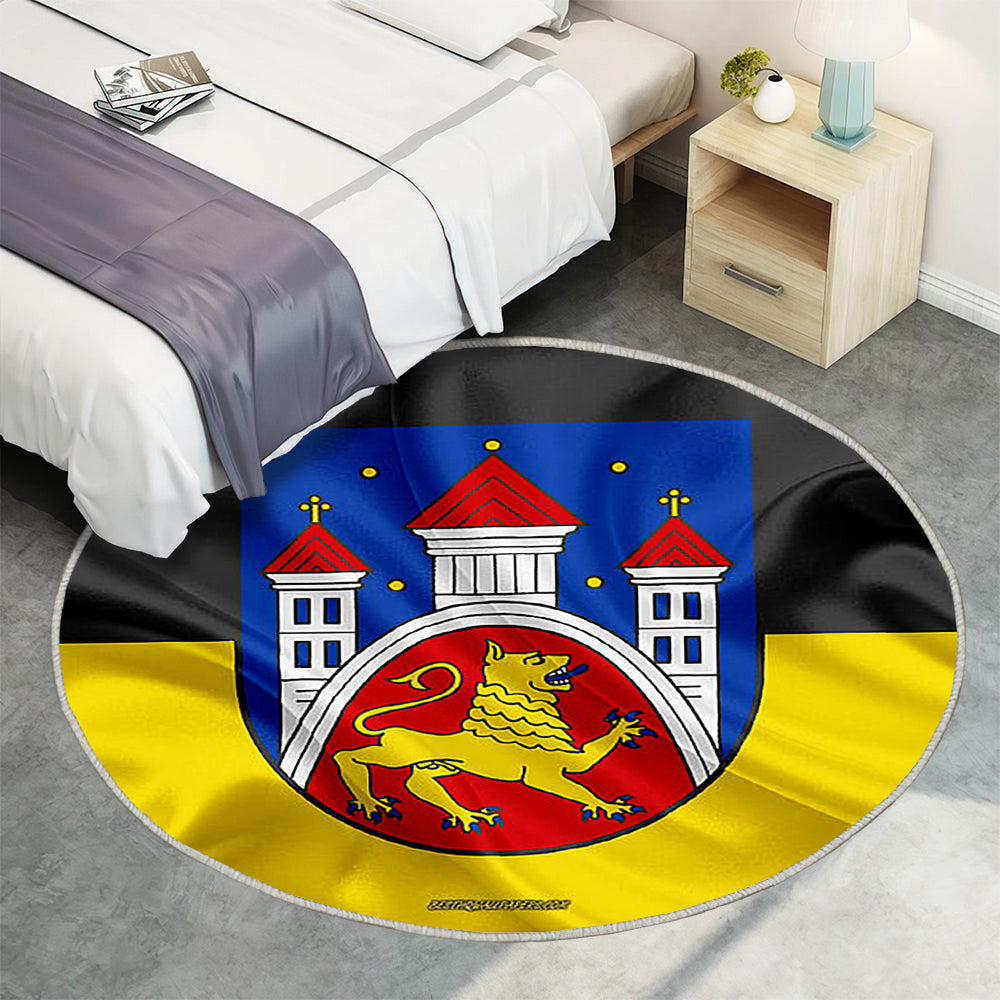 Göttingen Fahne Seideneffekt Teppich Rund, Teppiche - Seidenfahne Outdoor Teppich Rund, Deutsche Stadt Teppich Wohnzimmer, Carpet, Rug