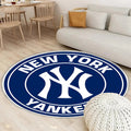 New York Yankees Circle Logo Teppich Rund, Teppiche - Outdoor Teppich Rund, Teppich Wohnzimmer, Carpet, Rug